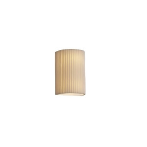 Justice Design Porcelina Sm Cyl Opn Top/Bot Outdr Sconce No Mtl Pleats Led - All