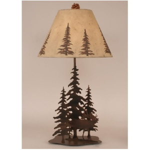 Coast Lamp Rustic Living Iron Pine Trees w/Elk Lamp Rust Streaked 12-R9a - All
