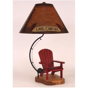 Coast Lamp Rustic Living Adirondack Chair/Fly Rod Table Lamp Red 15-R12d - All