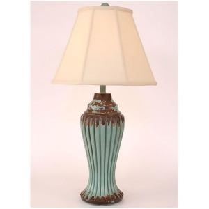 Coast Lamp Casual Living Ridged Pot Table Lamp Turquoise 14-C9b - All