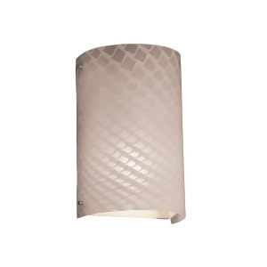 Justice Design Fusion Finials Curv Sconce Outdr Brsh Nkl Weave Led - All