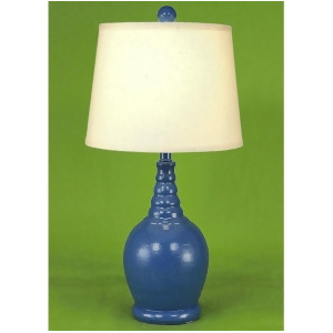 Coast Lamp Casual Living Round Lamp w/Ribbed Neck Blue China 14-C24c - All