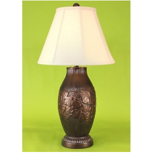 Coast Lamp Casual Living Ribbed Pot Lamp w/Leaves Bronze 14-C16c - All
