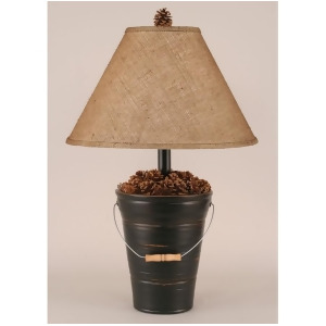 Coast Lamp Rustic Living Bucket of Pine Cones Table Lamp Black 12-R26b - All