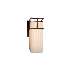 Justice Design Porcelina Struc 1 Lt Sm Sconce Outdr Dk Brz Pleats Incan - All