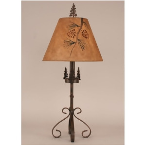 Coast Lamp Rustic Living Iron S-Leg Pine Tree Table Lamp Rust 12-R23c - All