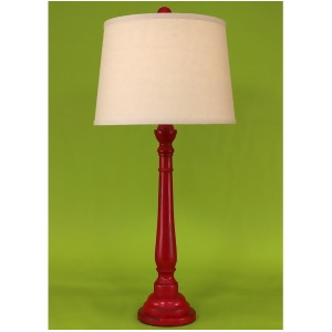 Coast Lamp Casual Living Round Buffet Table Lamp Brick Red 14-C12e - All
