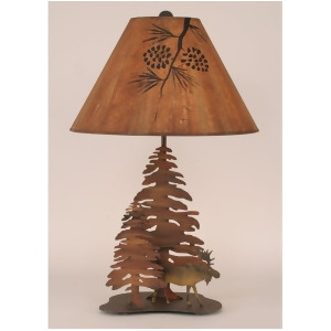 Coast Lamp Rustic Living Iron Moose w/Trees Table Lamp Charred 12-R8b - All