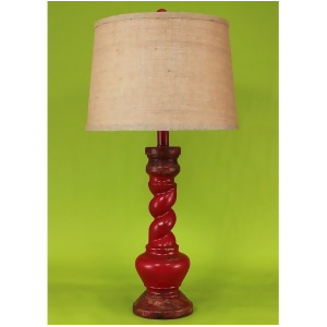 Coast Lamp Casual Living Pot w/Twist Table Lamp Brick Red 14-C11c - All