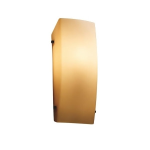 Justice Design Fusion Ada Rect Sconce Dk Brz Almond Led - All