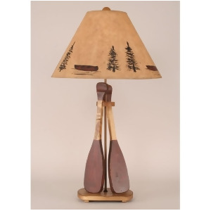 Coast Lamp Rustic Living Wooden 2-Paddle Table Lamp Red 12-R11a - All