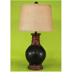 Coast Lamp Casual Living Round Pot Table Lamp w/Ribbed Neck Black 14-C4c - All