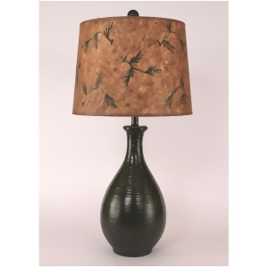 Coast Lamp Rustic Living Ridged Tear Drop Table Lamp Avocado Glaze 15-R10e - All