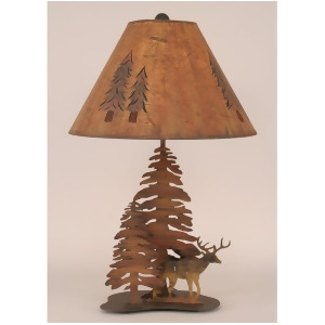 Coast Lamp Rustic Living Iron Deer w/Trees Table Lamp Charred 12-R9c - All