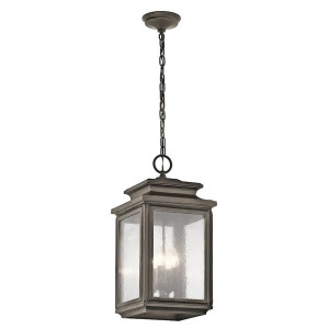 Kichler Wiscombe Park Outdoor Pendant 4Lt Olde Bronze Clear Seeded 49505Oz - All