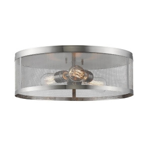 Z-lite Meshsmith 3 Lt Flush Mount 18x18x6 Nickel Nickel 331F18-bn - All