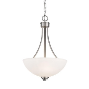 Z-lite Ashton 3 Light Pendant Brushed Nickel Matte Opal 443P-bn - All