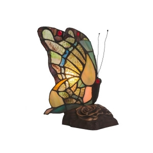 Toltec Brown Tip Tiffany Butterfly Table Lamp Dark Granite Base 1707 - All