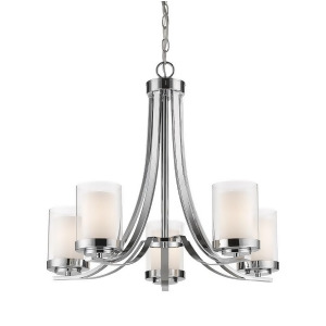 Z-lite Willow 5 Lt Chandelier Chrome Clear Out/Matte Opal In 426-5-Ch - All