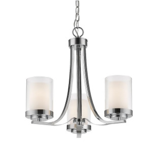 Z-lite Willow 3 Lt Chandelier 16x16x17.5 Chrome Clr Out/Opal In 426-3C-ch - All