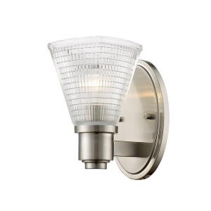 Z-lite Intrepid 1 Light Wall Sconce Brushed Nickel Clear 449-1S-bn - All
