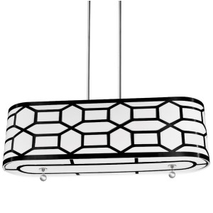 Dainolite Pembroke 4 Light Horizontal Pendant Black/White Pem-344hp-pc-bw - All