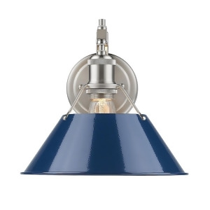Golden Orwell 1 Light Wall Sconce Pewter Navy Blue Shade 3306-1Wpw-nvy - All