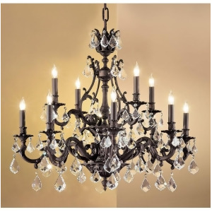 Classic Majestic 12 Lt Chandelier Aged Bronze Crystalique-Plus 57349Agbcp - All