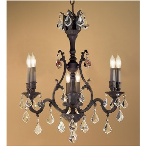 Classic Majestic 6 Lt Chandelier Aged Bronze Crystalique-Plus 57363Agbcp - All