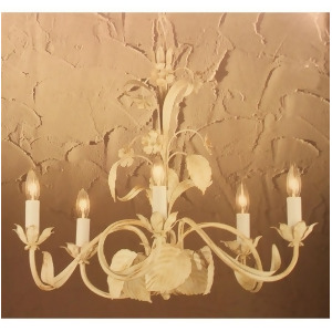 Classic Lighting Floral 5 Light Chandelier Ivory 3715I - All