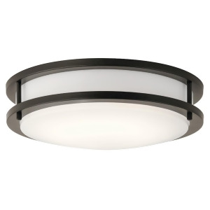 Kichler Flush Mount Led 11.75x3.5 Olde Bronze White Acrylic 10784Ozled - All