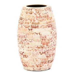 Howard Elliott Cylindrical Ceramic Vase with Natural Seashells Small 25139 - All