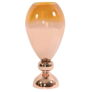 Howard Elliott Metallic Rose Gold Glass Wine Goblet Vase 93050 - All