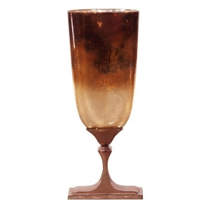 Howard Elliott Bronze Glass w/ Bronze Aluminum Vase Tall 51049 - All