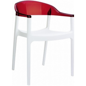 Compamia Carmen Modern Dining Chair White/Red Isp059-whi-tred - All