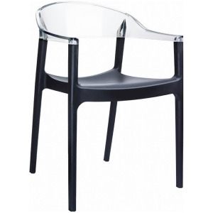 Compamia Carmen Modern Dining Chair Black/Clear Isp059-bla-tcl - All