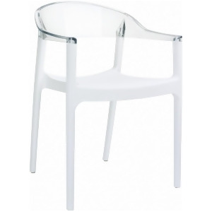 Compamia Carmen Modern Dining Chair White/Clear Isp059-whi-tcl - All