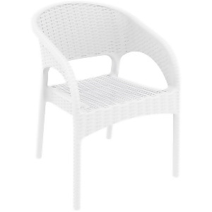 Compamia Panama Resin Wickerlook Dining Arm Chair White Isp808-wh - All