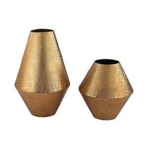 Sterling Industries Alligator Embossed Cone Vases Gold 3138-228-S2 - All