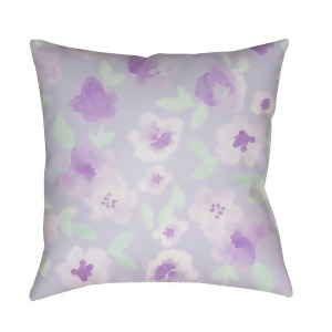 Flowers by Surya Poly Fill Pillow Purple/Green 18 x 18 Wmom006-1818 - All