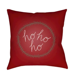 Hohoho by Surya Poly Fill Pillow Red/White/Green 18 x 18 Hdy033-1818 - All