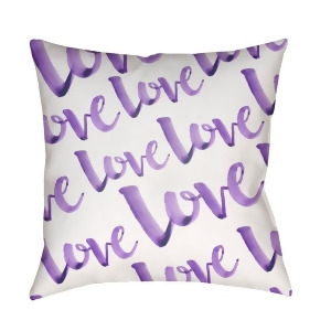 Love by Surya Poly Fill Pillow Purple/White 20 Square Heart006-2020 - All