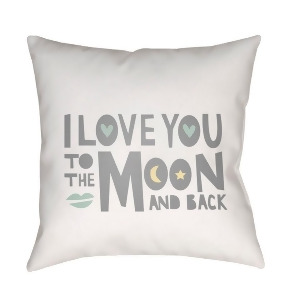 Love To Moon by Surya Pillow Gray/White/Yellow 18 x 18 Qte047-1818 - All