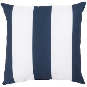 Rain by Surya Wide Stripe Poly Fill Pillow Navy/Ivory 20 x 20 Rg159-2020 - All