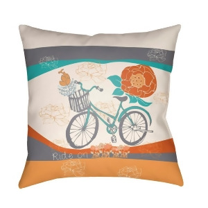 Doodle by Surya Pillow Orange/Gray/Mint 18 x 18 Do006-1818 - All