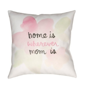 Home by Surya Poly Fill Pillow Neutral/Pink/Black 18 x 18 Wmom021-1818 - All