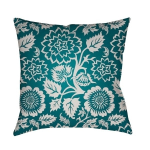 Moody Floral by Surya Poly Fill Pillow Ivory/Teal 20 x 20 Mf026-2020 - All