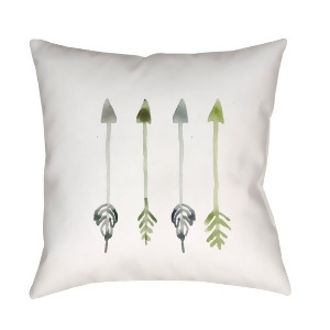Arrows by Surya Poly Fill Pillow White/Green 18 x 18 Arw004-1818 - All