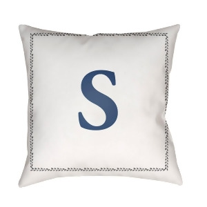 Initials by Surya Poly Fill Pillow White/Blue 18 x 18 Int019-1818 - All