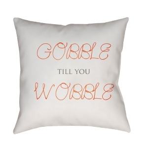 Gobble Till You Wobble by Surya Pillow White/Orange 20 x 20 Gobble001-2020 - All